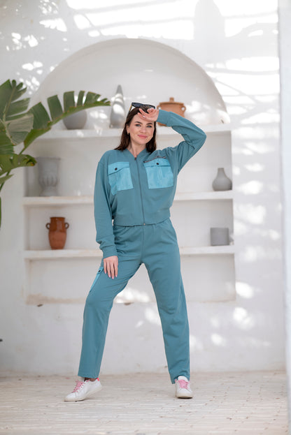 Elegant Petrol Blue Jumpsuit