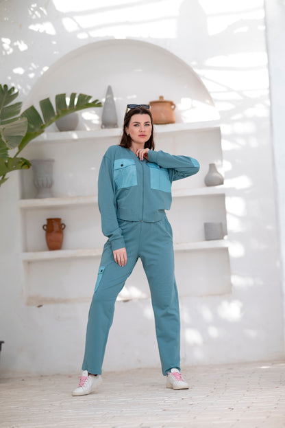 Elegant Petrol Blue Jumpsuit