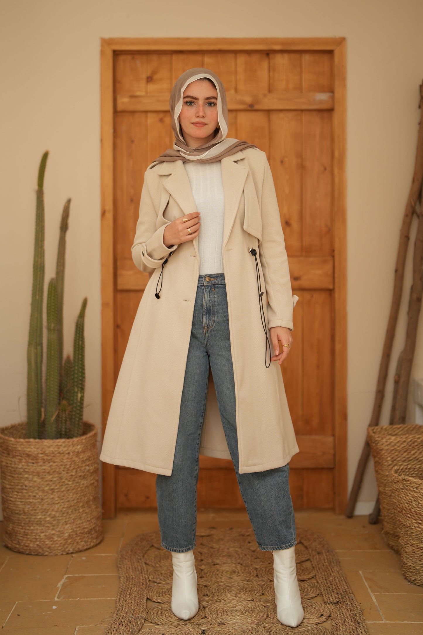 Woolen Coat   - Offwhite