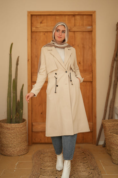 Woolen Coat   - Offwhite