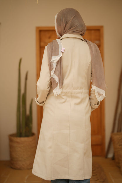 Woolen Coat   - Offwhite