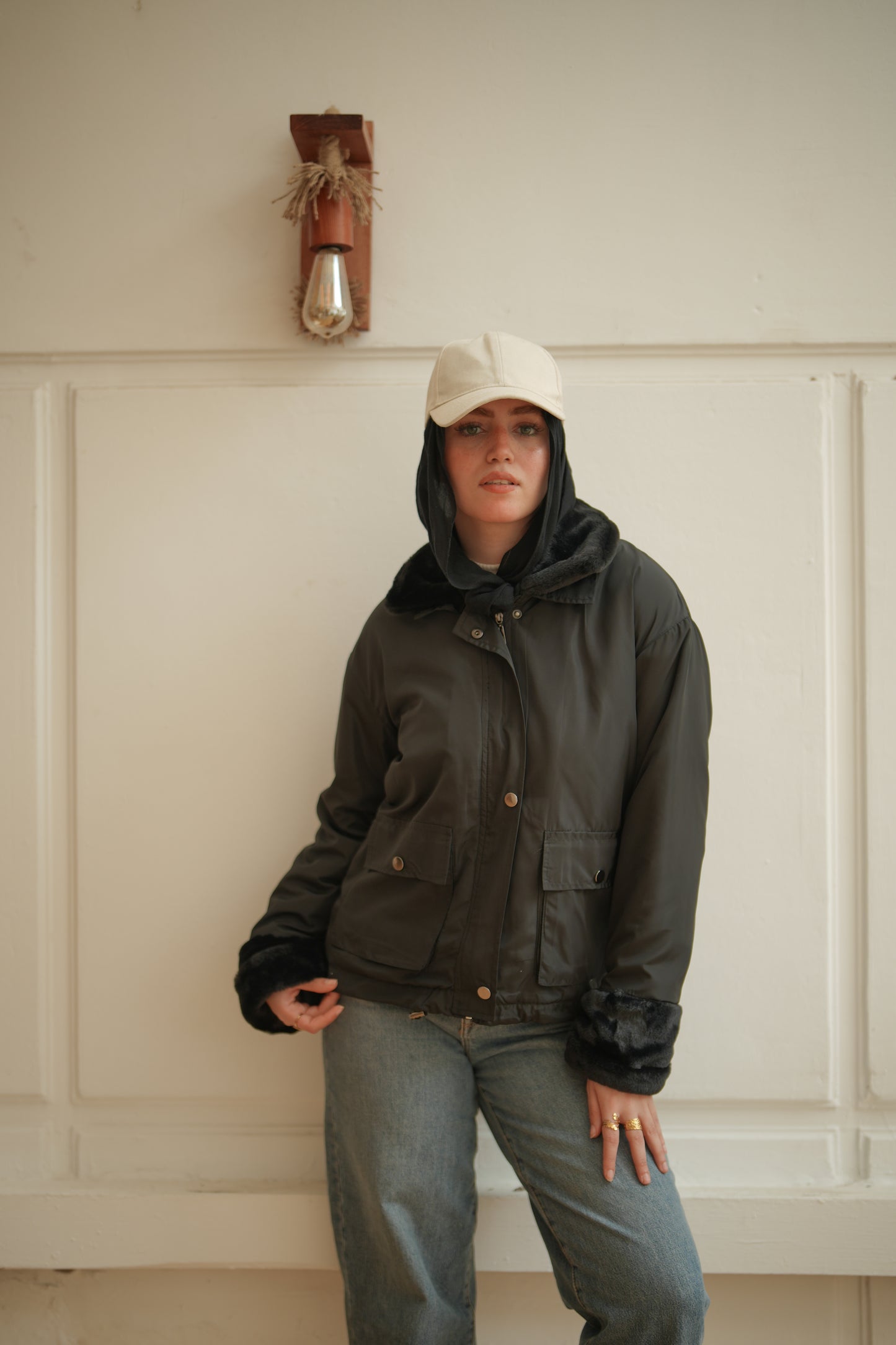 WaterProof Collar Jacket  - Black