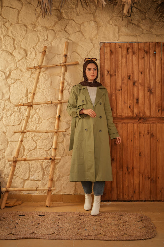 Gabardine Coat  - Mint Green