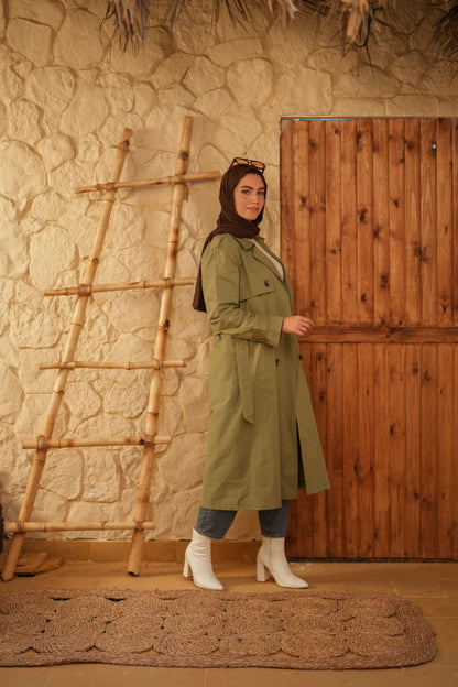 Gabardine Coat  - Mint Green