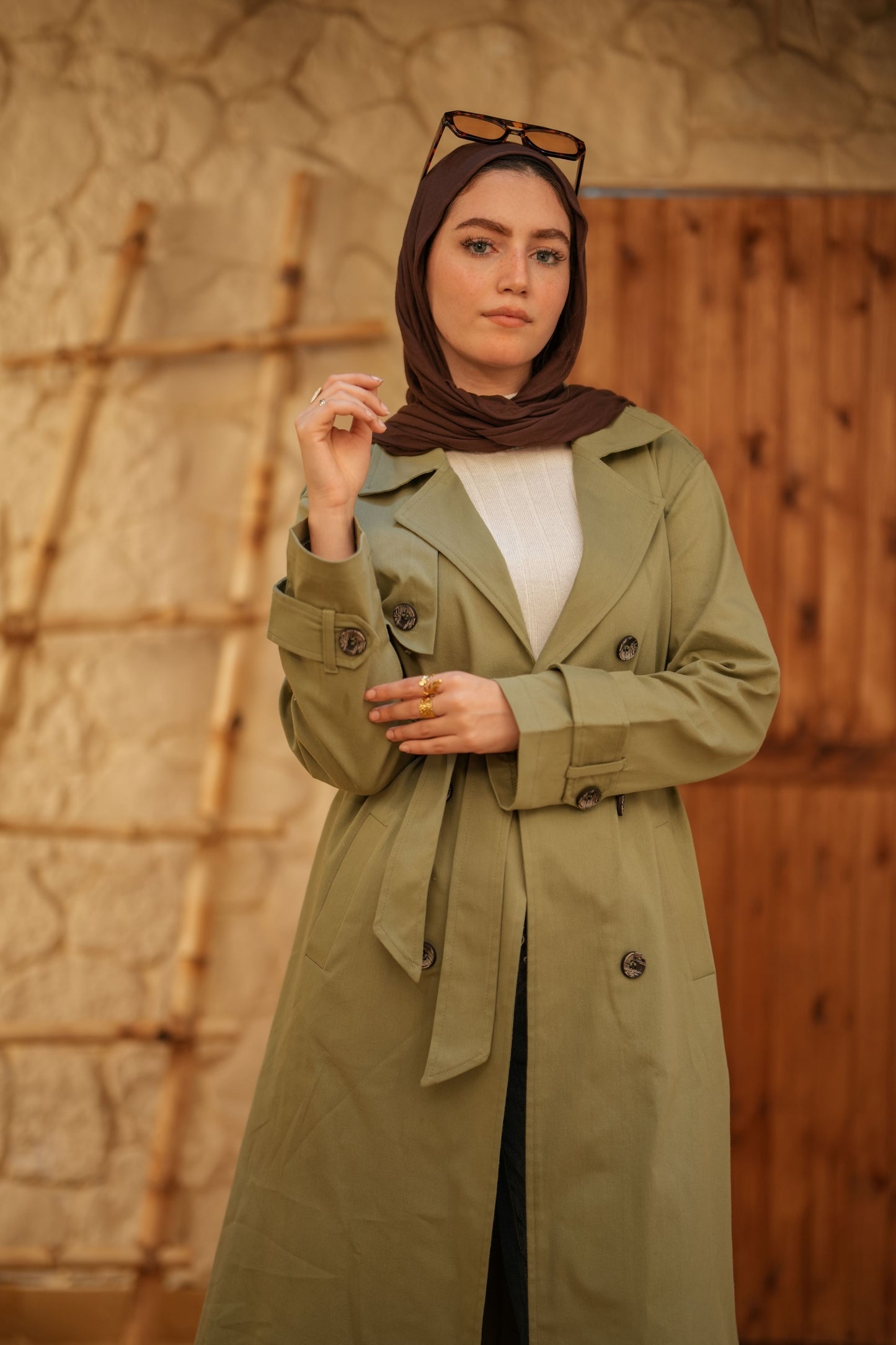 Gabardine Coat  - Mint Green