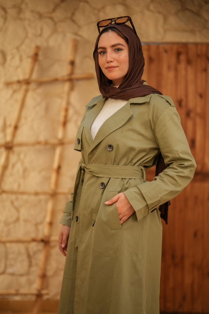 Gabardine Coat  - Mint Green