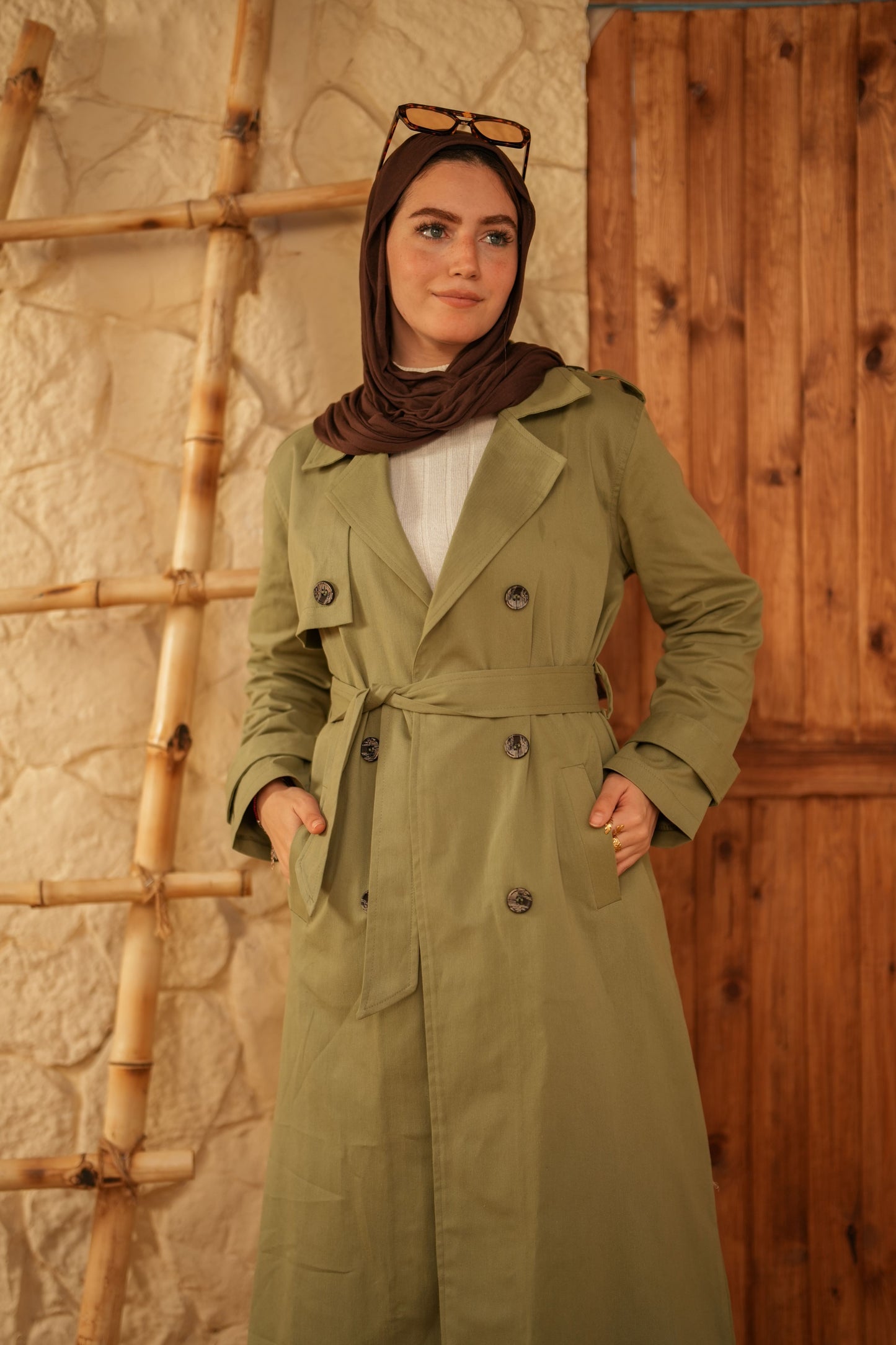 Gabardine Coat  - Mint Green